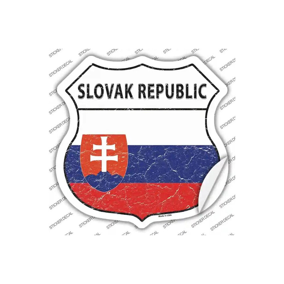 Smart Blonde Hs-395S-S Slovak Republic Flag Novelty Highway Shield Sticker Decal - Small 792636541698