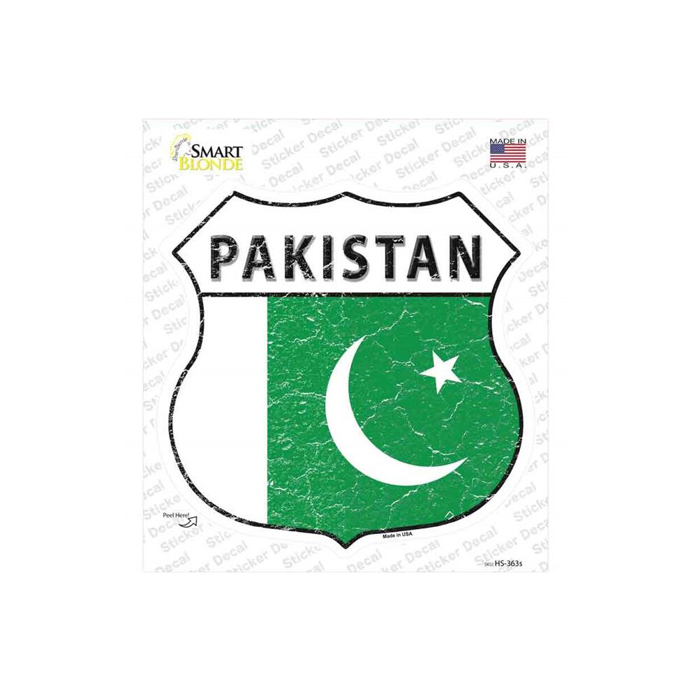 Smart Blonde Hs-363S-M Pakistan Flag Novelty Highway Shield Sticker Decal - Medium 792636541599