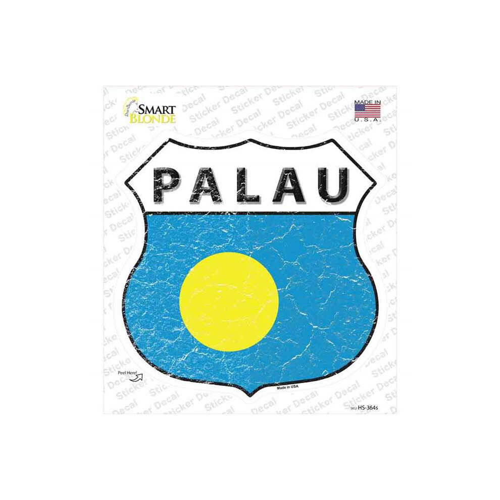 Smart Blonde Hs-364S-M Palau Flag Novelty Highway Shield Sticker Decal - Medium 792636541605