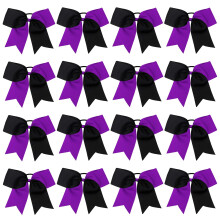 16 Stck 20,3 cm groe Cheer-Haarschleifen, Pferdeschwanz-Halter, elastisches Band, handgefertigt, fr Cheerleading, Teenager-Mdchen, College-Sport