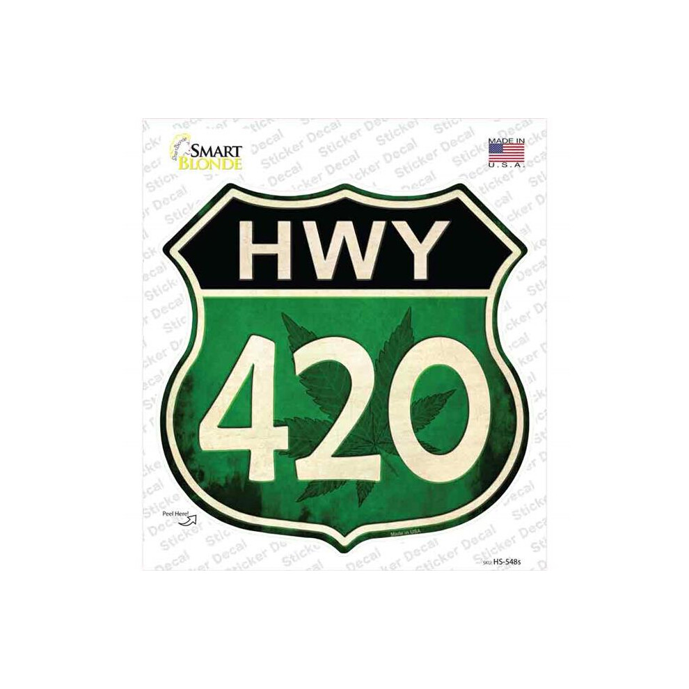 Smart Blonde Hs-548S-M Hwy 420 Novelty Highway Shield Sticker Decal - Medium 792636541056