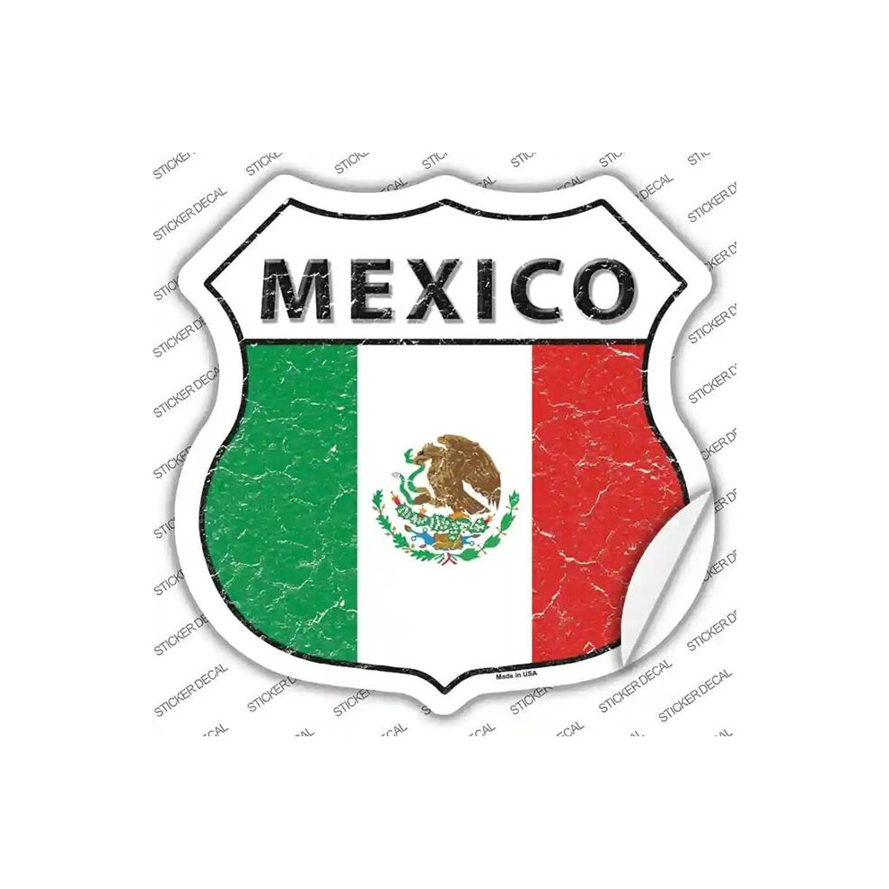 Smart Blonde Hs-332S-Xl Mexico Flag Novelty Highway Shield Sticker Decal - Extra Large 792636541407
