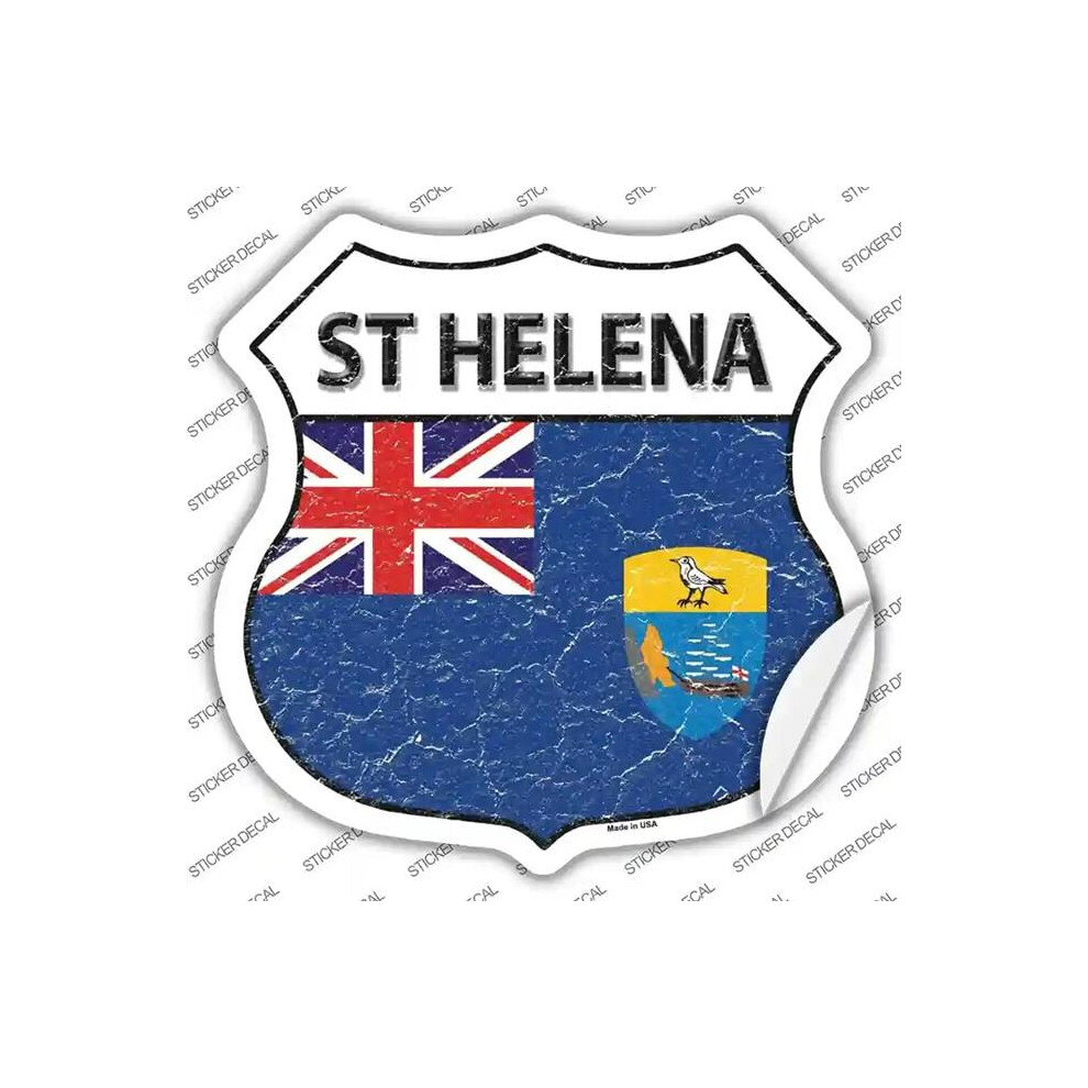 Smart Blonde Hs-405S-L St Helena Flag Novelty Highway Shield Sticker Decal - Large 792636541742