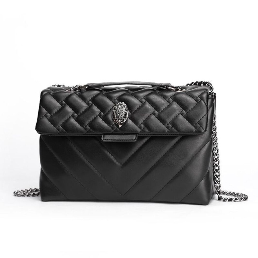 (black) Kurt Geiger Eagle Head Women's Crossbody Bag With Chain And Diamond Design