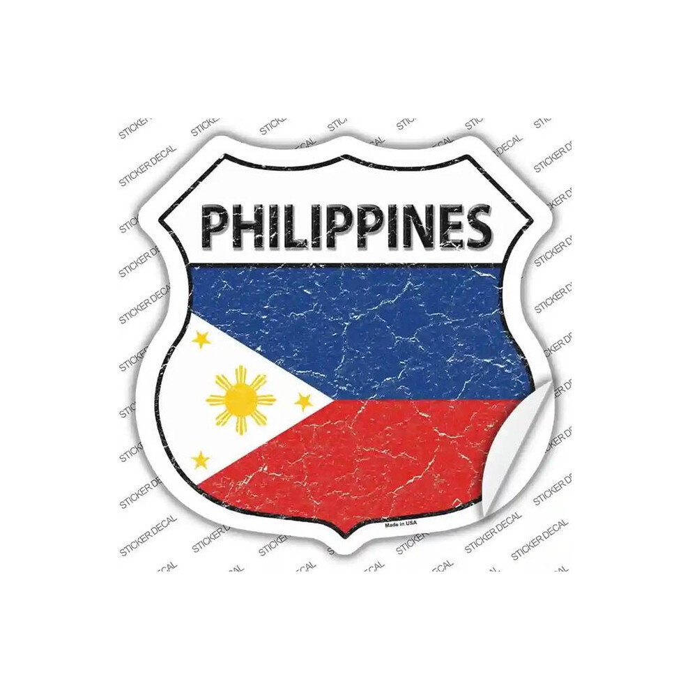 Smart Blonde Hs-370S-L Philippines Flag Novelty Highway Shield Sticker Decal - Large 792636542008