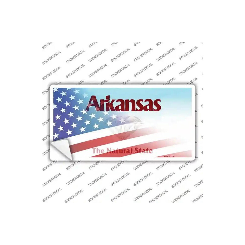 Smart Blonde Lp-12332S-L Arkansas With American Flag Novelty Sticker Decal - Large 792636545627