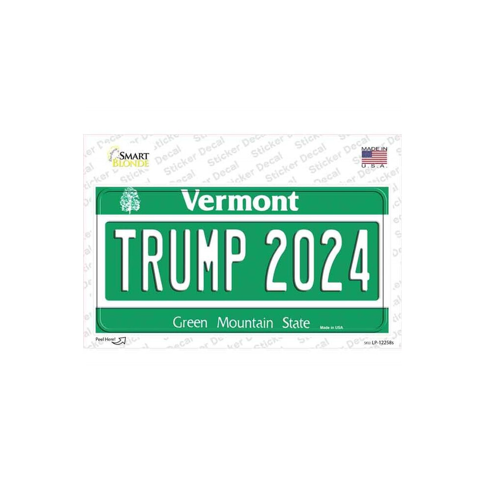 Smart Blonde Lp-12258S-M Trump 2024 Vermont Novelty Sticker Decal - Medium 792636545443
