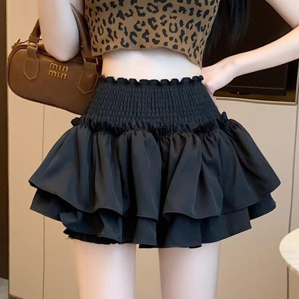 (black, Medium) "Women's 2024 Summer High Waist Ballet Skirt: Slim, Sweet, Spicy, Puffy Korean Style