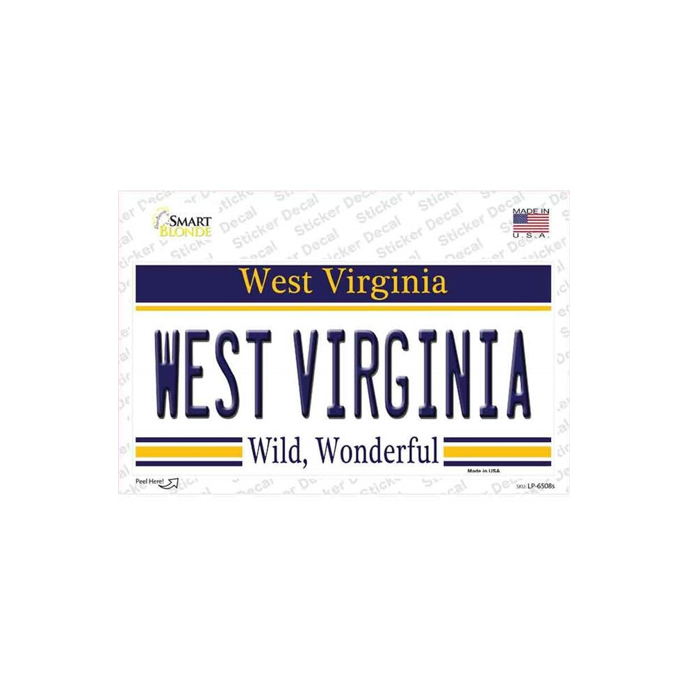 Smart Blonde Lp-6508S-M West Virginia Novelty Sticker Decal - Medium 792636554193