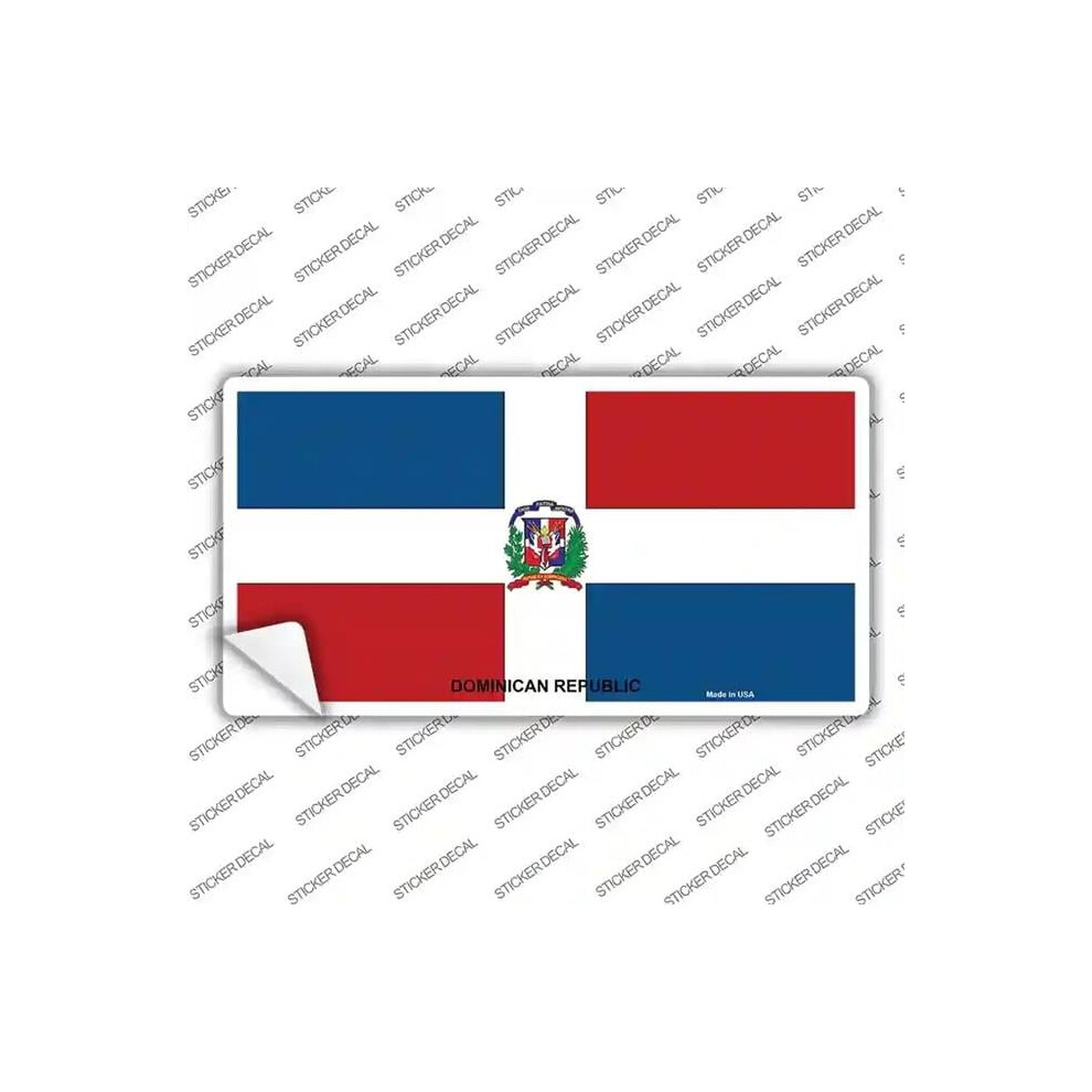 Smart Blonde Lp-484S-L Dominican Republic Flag Novelty Sticker Decal - Large 792636549991
