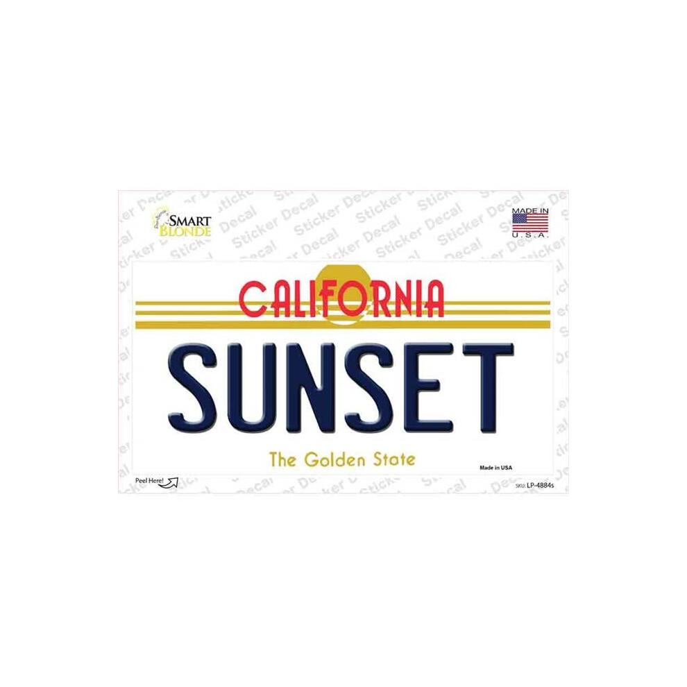 Smart Blonde Lp-4884S-M Sunset California Novelty Sticker Decal - Medium 792636549359
