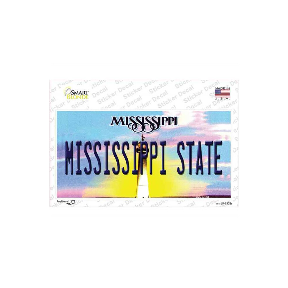 Smart Blonde Lp-6552S-M Mississippi State Novelty Sticker Decal - Medium 792636554735