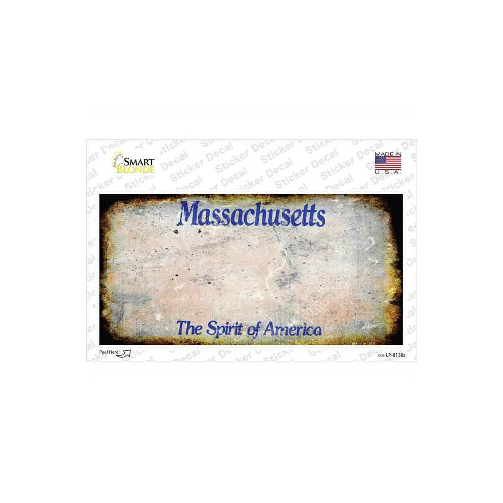 Smart Blonde Lp-8138S-M Massachusetts State Rusty Novelty Sticker Decal - Medium 792636554971