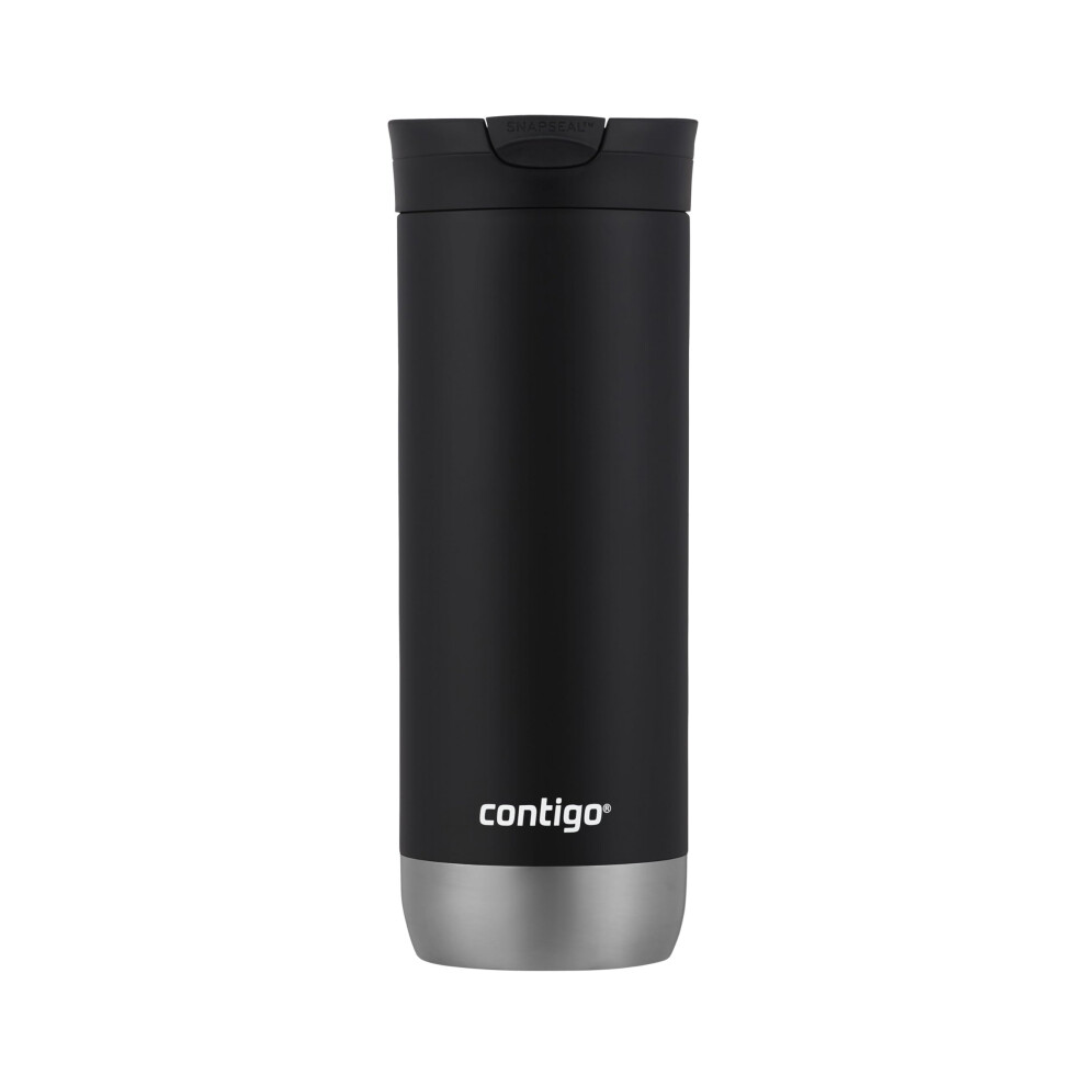 Huron Vacuum-Insulated Stainless Steel Travel Mug  16oz Licorice - Leak-Proof Lid for Hot/Cold Beverages  Fits Most Cup Holdersand Brewers