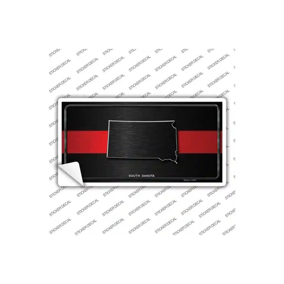 Smart Blonde Lp-9730S-S South Dakota Thin Line Novelty Sticker Decal - Small Red 792636557026