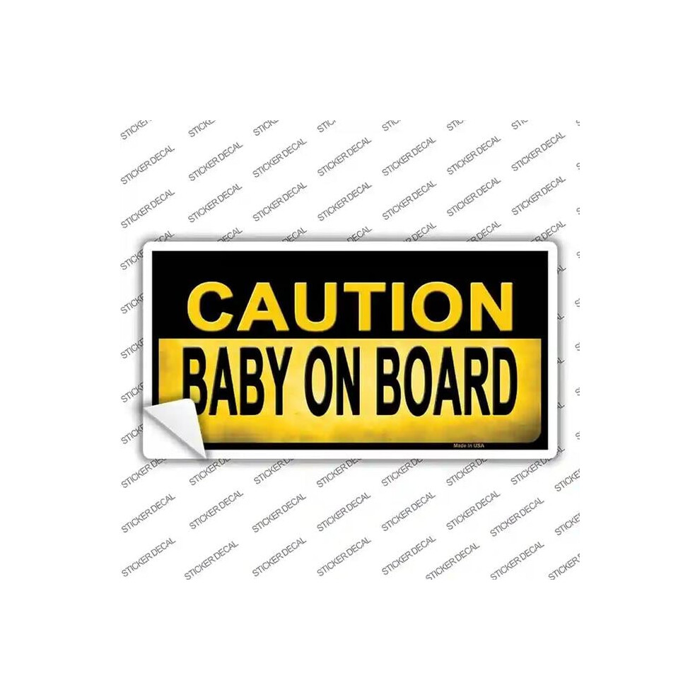 Lp-9905S-S Caution Baby On Board Novelty Sticker Decal - Small Smart Blonde
