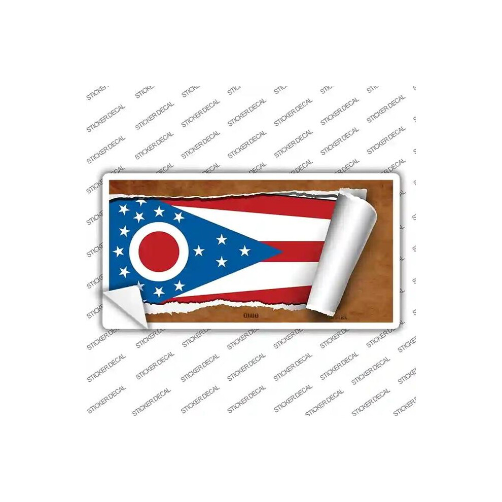 Smart Blonde Lp-9041S-S Ohio Flag Scroll Novelty Sticker Decal - Small 792636558450