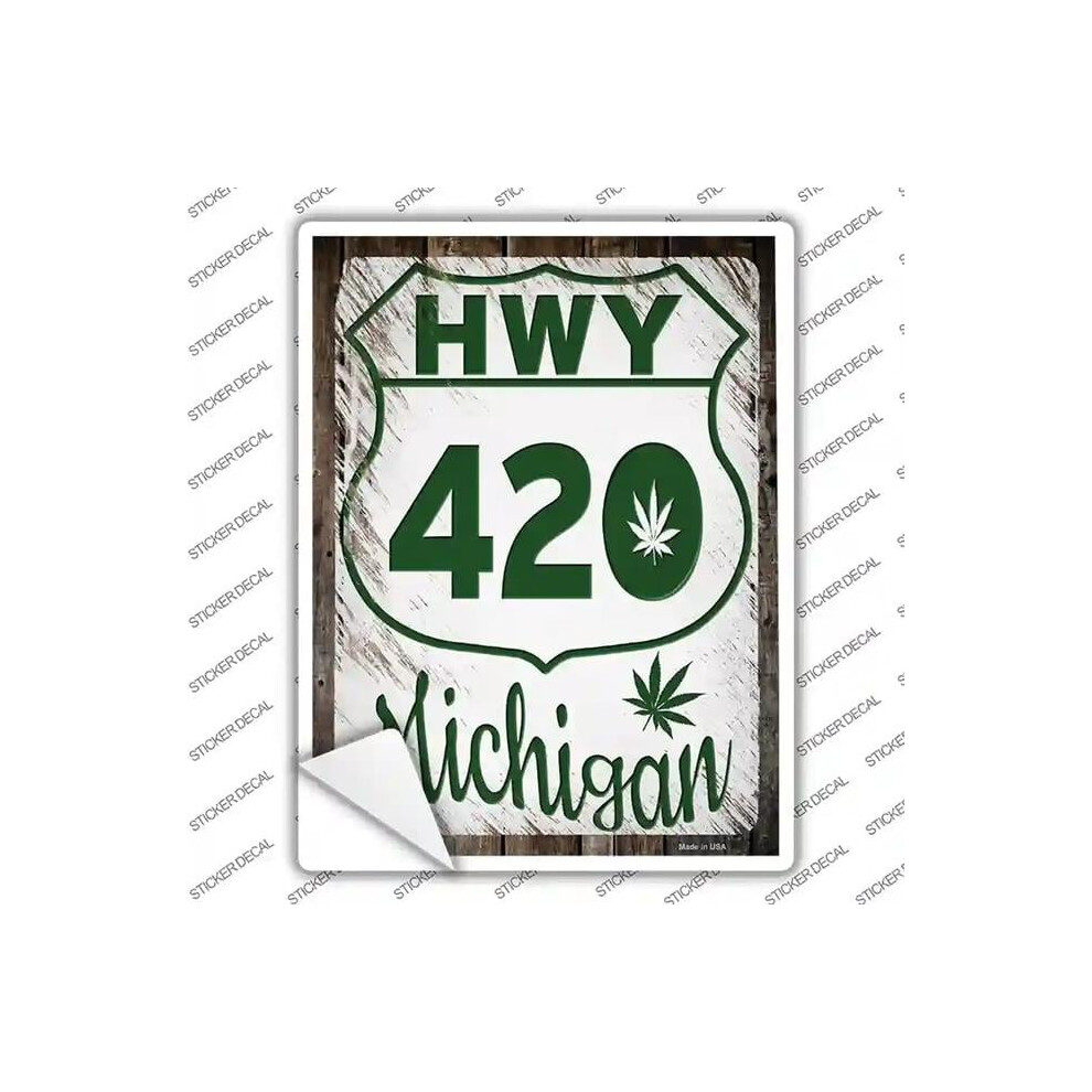 Smart Blonde P-3277S-L Hwy 420 Michigan Novelty Rectangle Sticker Decal - Large 792636559808
