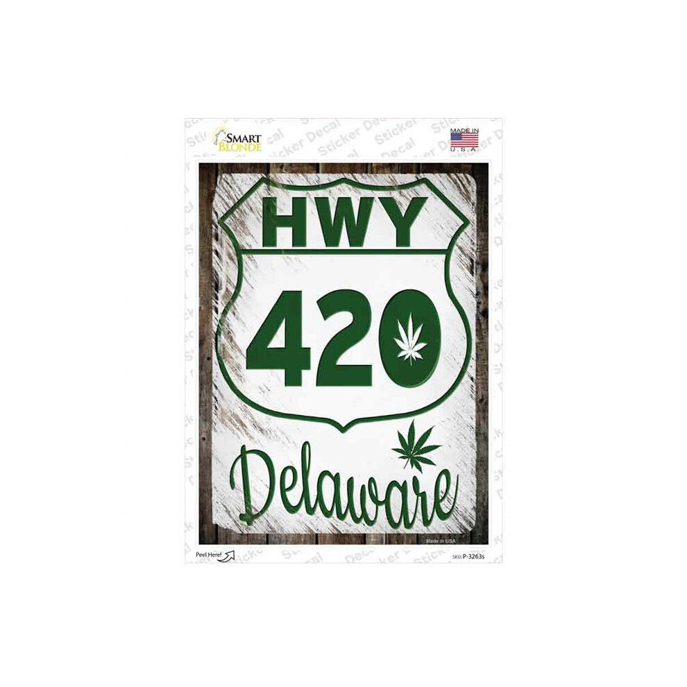 Smart Blonde P-3263S-M Hwy 420 Delaware Novelty Rectangle Sticker Decal - Medium 792636559273