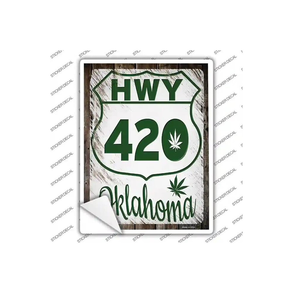 Smart Blonde P-3291S-S Hwy 420 Oklahoma Novelty Rectangle Sticker Decal - Small 792636559839