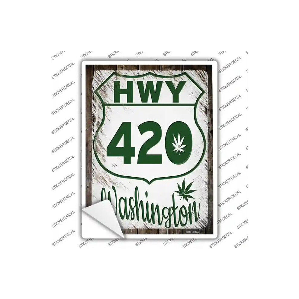 Smart Blonde P-3302S-S Hwy 420 Washington Novelty Rectangle Sticker Decal - Small 792636559921