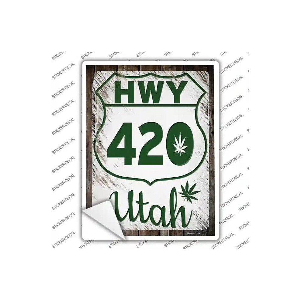 Smart Blonde P-3299S-L Hwy 420 Utah Novelty Rectangle Sticker Decal - Large 792636559907
