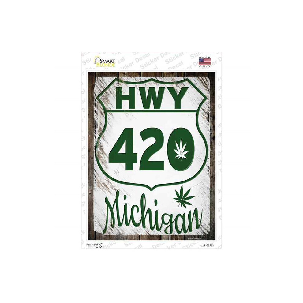Smart Blonde P-3277S-M Hwy 420 Michigan Novelty Rectangle Sticker Decal - Medium 792636561740