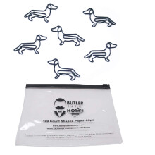 Butler in the Home -koiran mäyräkoiran muotoiset paperiliittimet, jotka sopivat erinomaisesti paperiliittimien keräilijöille tai koira- ja lemmik