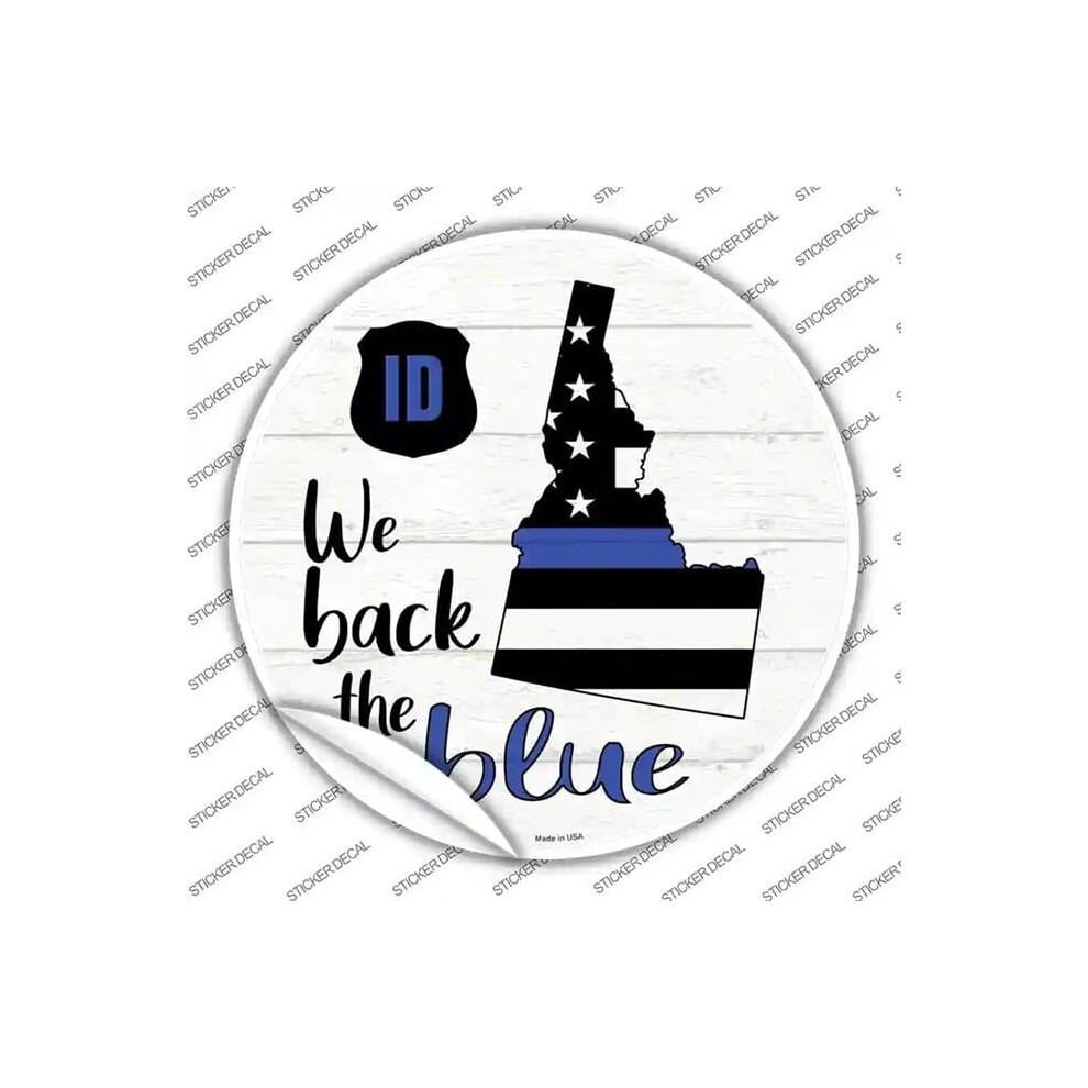 Smart Blonde C-1241S-S Idaho Back The Novelty Circle Sticker Decal - Small Blue 792636566363