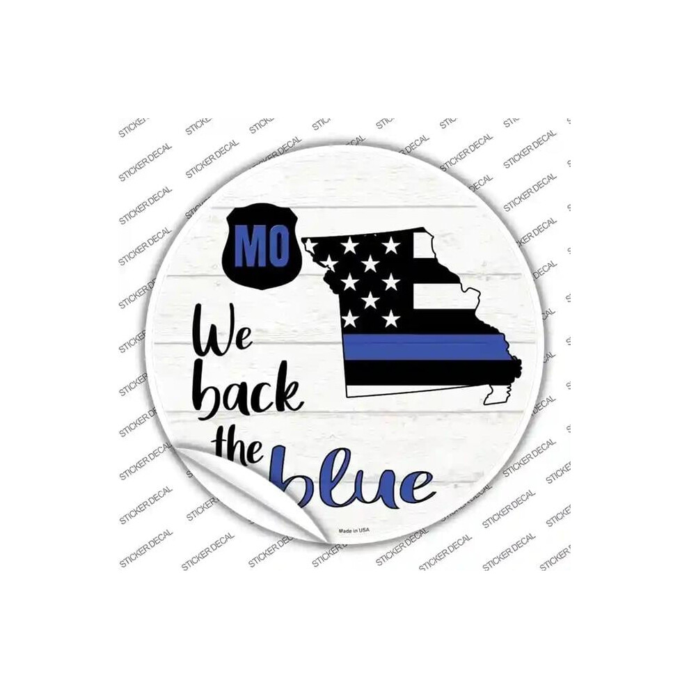 Smart Blonde C-1254S-L Missouri Back The Novelty Circle Sticker Decal - Large Blue 792636566424