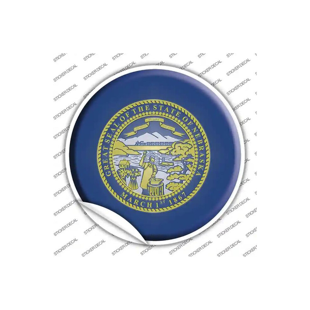 Smart Blonde C-126S-Xl Nebraska State Flag Novelty Circle Sticker Decal - Extra Large 792636566509