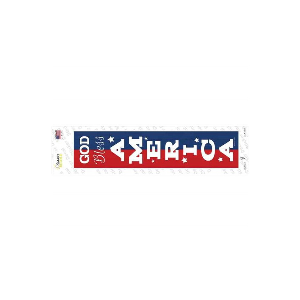 Smart Blonde K-1859S-M God Bless America & Novelty Narrow Sticker Decal - Medium Red/Blue 792636567636