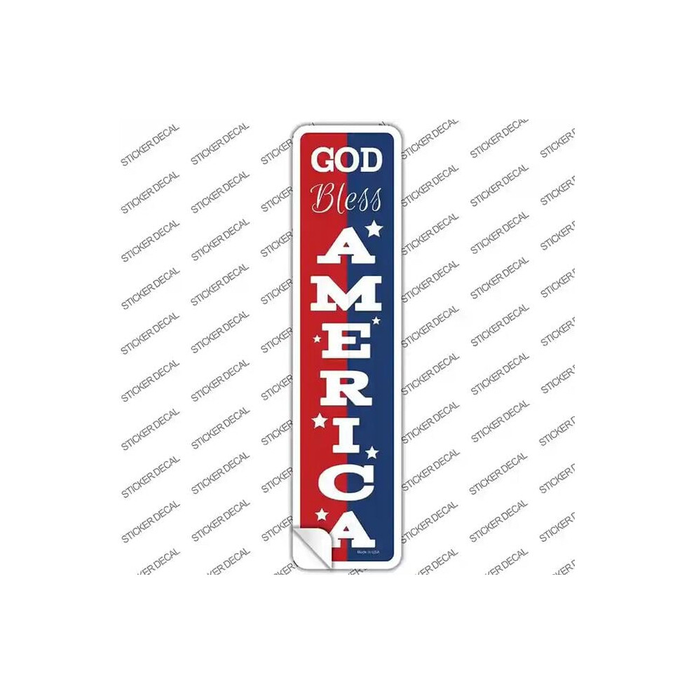 Smart Blonde K-1859S-L God Bless America & Novelty Narrow Sticker Decal - Large Red/Blue 792636567629