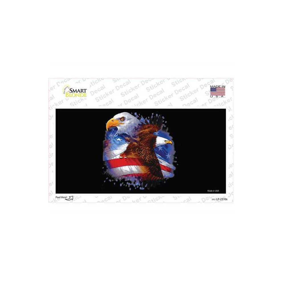 Smart Blonde Lp-2310S-M American Flag Eagles Novelty Sticker Decal - Medium 792636569685