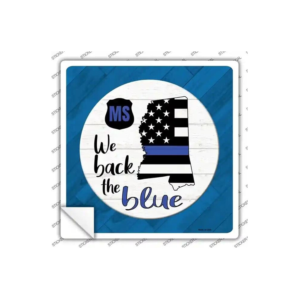Smart Blonde Sq-1026S-S Mississippi Back The Novelty Square Sticker Decal - Small Blue 792636570889