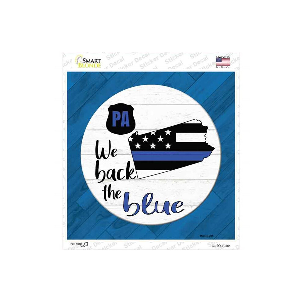 Smart Blonde Sq-1040S-M Pennsylvania Back The Novelty Square Sticker Decal - Medium Blue 792636571015
