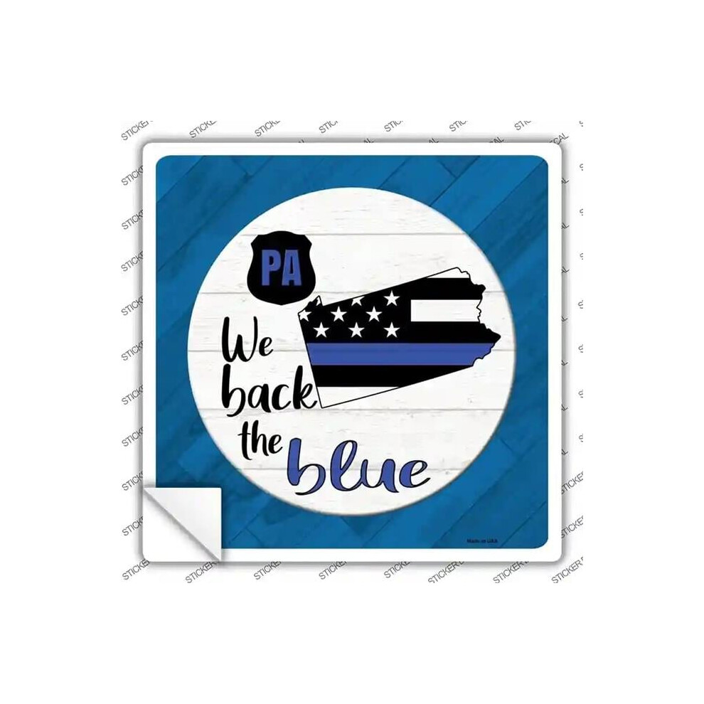 Smart Blonde Sq-1040S-L Pennsylvania Back The Novelty Square Sticker Decal - Large Blue 792636571008