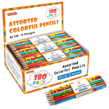 Shuttle Art Lápis Coloridos Sortidos, 180 Peças, #2 HB, Pré-Afiados, Lápis de Prémios e Incentivos
