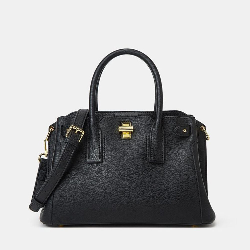 (black, 30cm*14cm*21cm) Chic Women's Tote Bag: Niche Design, Hand-Held Platinum, Large-Capacity, Fashionable Messenger Bag.
