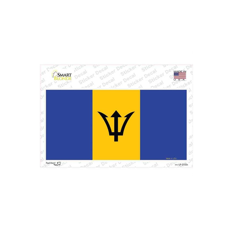Smart Blonde Lp-2152S-M Barbados Flag Novelty Sticker Decal - Medium 792636572944