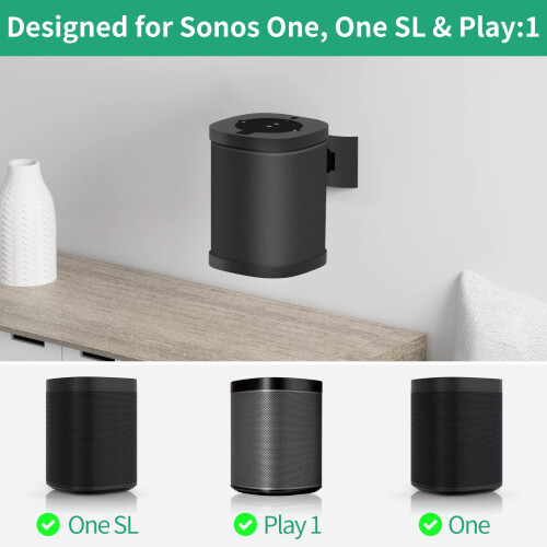 notiela Βάση Τοίχου και Οροφής για Sonos One, One SL, Play 1 - Ρυθμιζόμενες Βάσεις Στήριξης 1