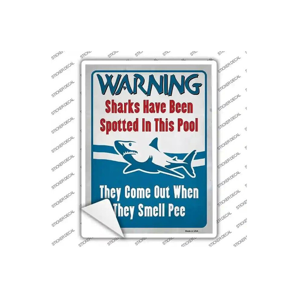 Smart Blonde P-4066S-Xl Warning Shark Have Been Spotted Novelty Rectangle Sticker Decal - Extra Large 792636574412