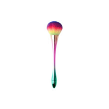 Nail Brushes Nail Art Dust Remover Brush, Aluminum Handle Soft Nail Dust Cleaning Brush Acrylic UV Gel Powder Removal Manicure Tool (Rainbow)