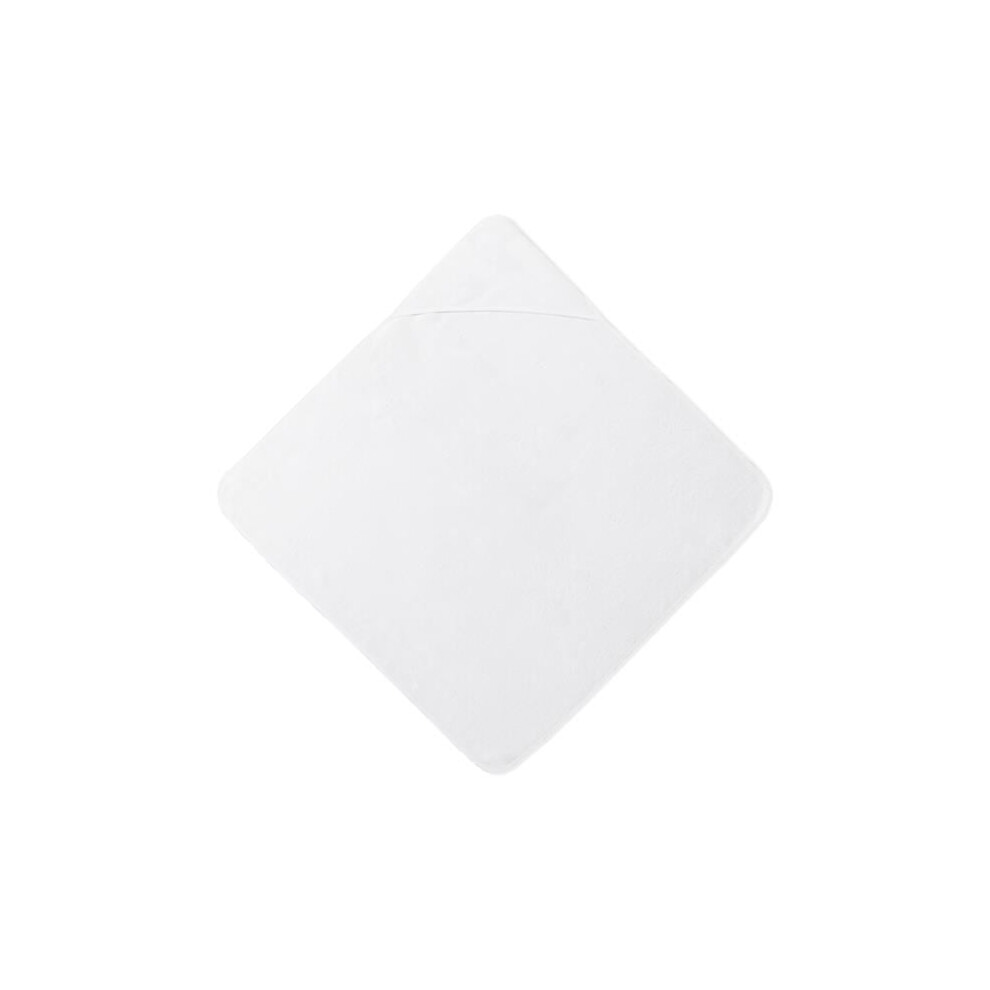 Tt-Kl1602-Wh Hooded 100 Percent Cotton Terry Baby Towel With Trim - White Towelsoft