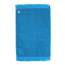 Towelsoft Golf-EV1407CL-AQA Premium Fringed 100 Percent Cotton Terry Velour Golf Towel with Corner Hook & Grommet Placement - Aqua Blue
