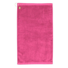 Towelsoft Golf-GV1201CL-HPNK Premium 100 Percent Cotton Terry Velour Golf Towel with Corner Hook & Grommet Placement - 16 x 26 in. - Hot Pink