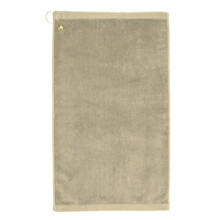 Towelsoft Golf-GV1201CL-BEG Premium 100 Percent Cotton Terry Velour Golf Towel with Corner Hook & Grommet Placement - 16 x 26 in. - Beige