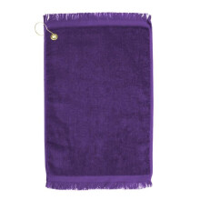 Towelsoft Golf-EV1407CL-PPL Premium Fringed 100 Percent Cotton Terry Velour Golf Towel with Corner Hook & Grommet Placement - Purple