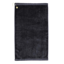 Towelsoft Golf-GV1201CL-BLK Premium 100 Percent Cotton Terry Velour Golf Towel with Corner Hook & Grommet Placement - 16 x 26 in. - Black