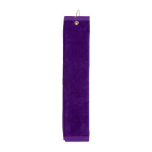 Towelsoft Golf-GV1201TR-PPL Premium 100 Percent Cotton Terry Velour Golf Towel with Tri-fold Hook & Grommet Placement - 16 x 26 in. - Purple